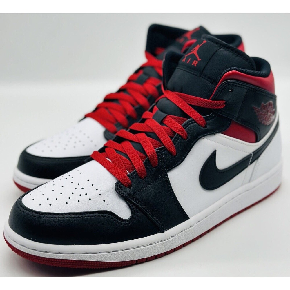 NEW Nike Air Jordan 1 Mid White Gym Red Black DQ8426-106 Men's Size Multi